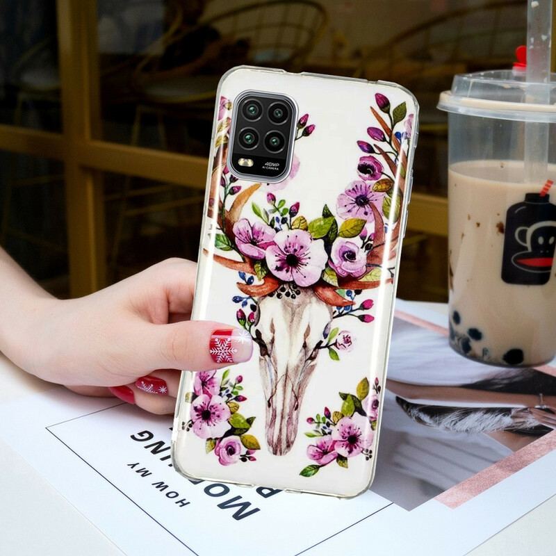 Capa Para Xiaomi Mi 10 Lite Alce Floral Fluorescente