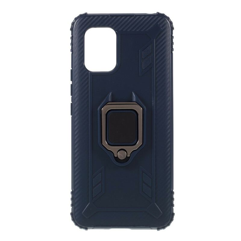 Capa Para Xiaomi Mi 10 Lite Anel E Estilo De Fibra De Carbono