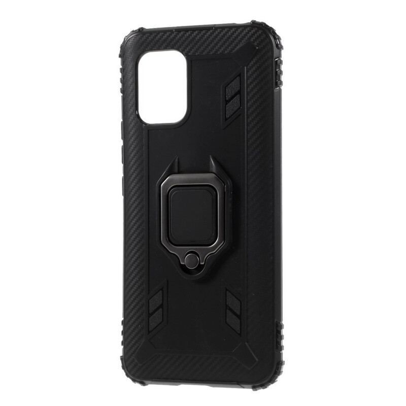Capa Para Xiaomi Mi 10 Lite Anel E Estilo De Fibra De Carbono