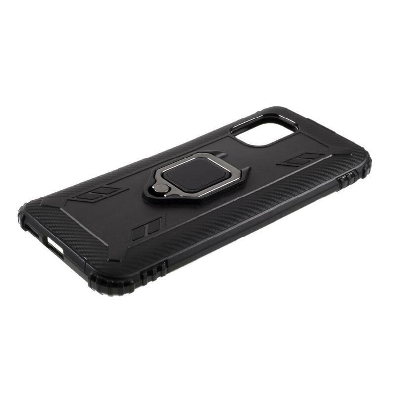 Capa Para Xiaomi Mi 10 Lite Anel E Estilo De Fibra De Carbono
