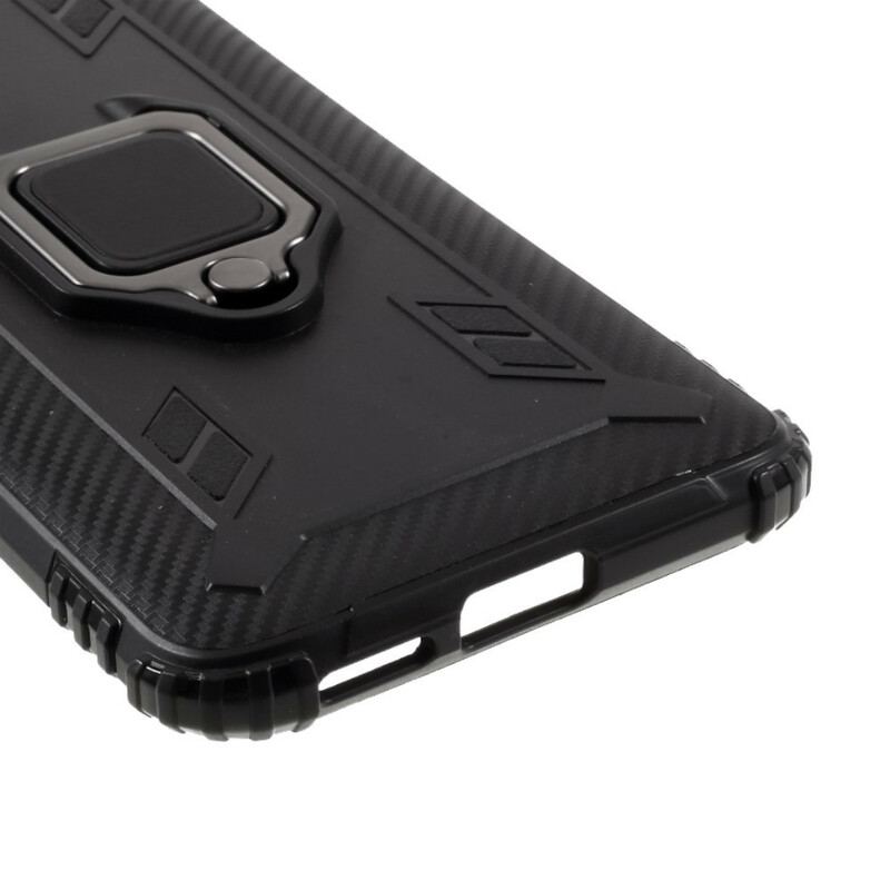 Capa Para Xiaomi Mi 10 Lite Anel E Estilo De Fibra De Carbono