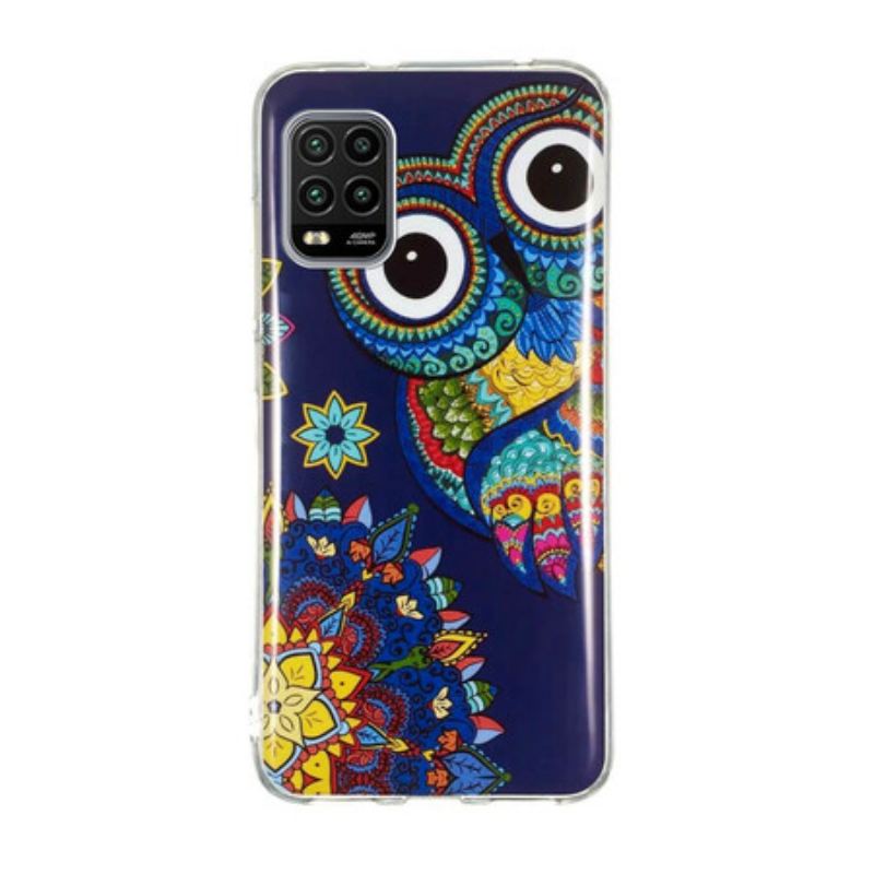 Capa Para Xiaomi Mi 10 Lite Mandala Coruja Fluorescente