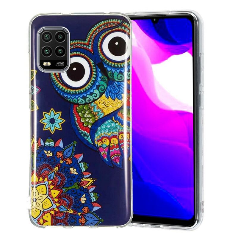 Capa Para Xiaomi Mi 10 Lite Mandala Coruja Fluorescente