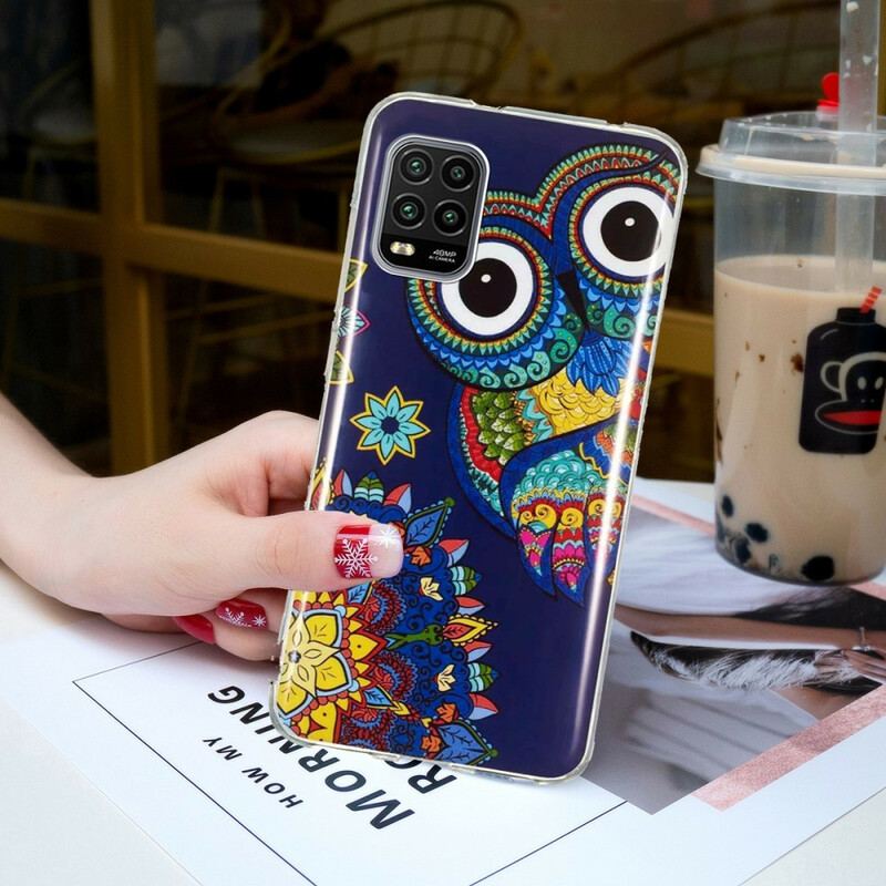 Capa Para Xiaomi Mi 10 Lite Mandala Coruja Fluorescente