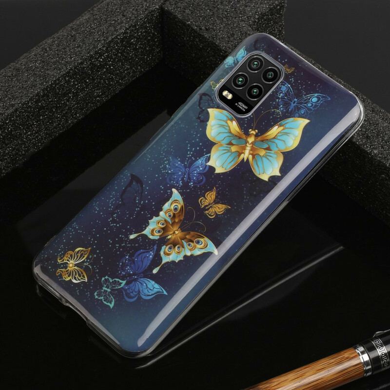 Capa Para Xiaomi Mi 10 Lite Série Borboletas Fluorescentes