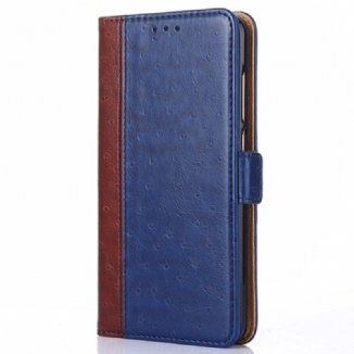 Capa De Celular Para iPhone 14 Plus Flip Estilo De Couro De Avestruz
