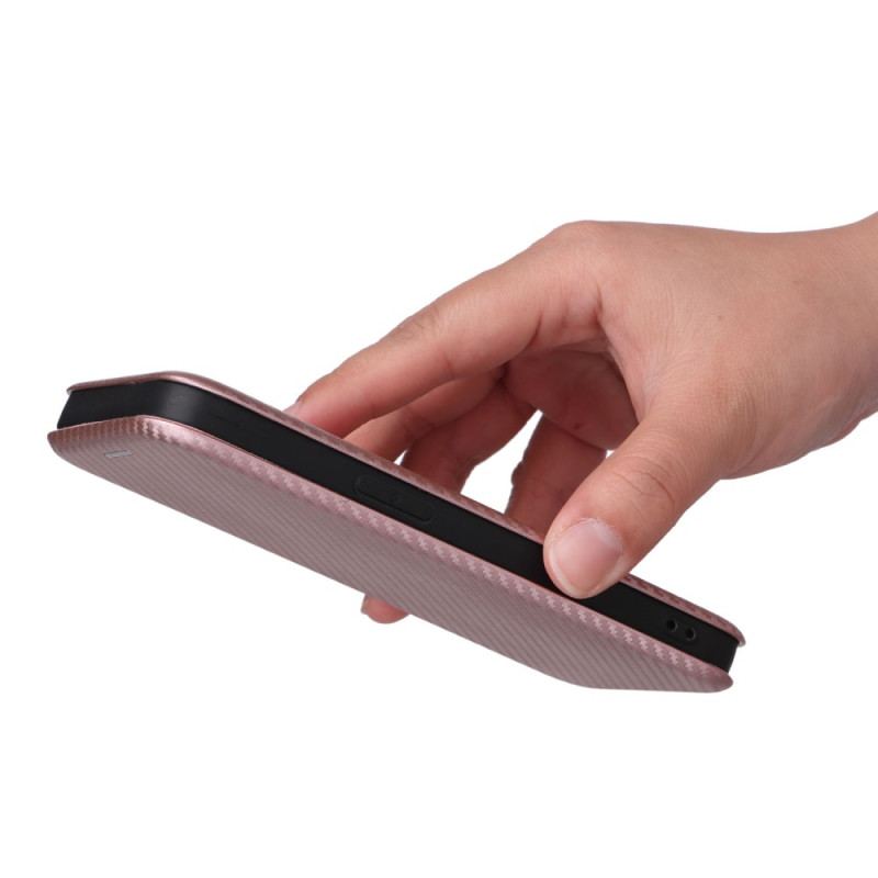 Capa De Celular Para iPhone 14 Plus Flip Fibra De Carbono