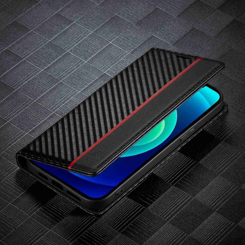 Capa De Celular Para iPhone 14 Plus Flip Fibra De Carbono