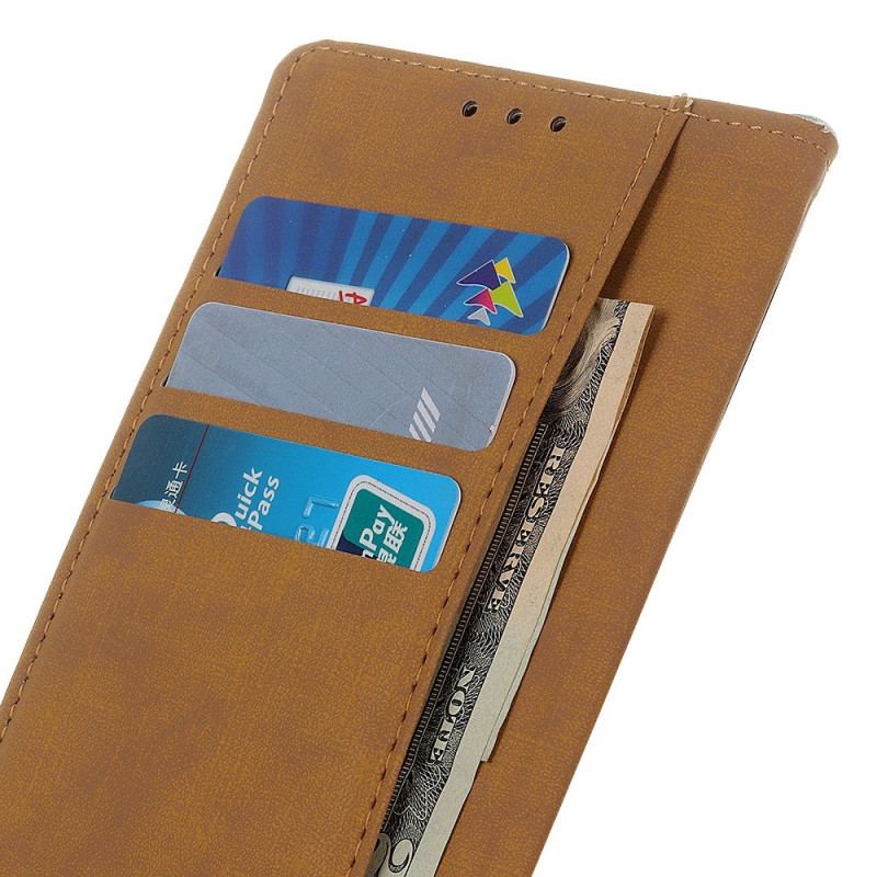 Capa De Couro Para iPhone 14 Plus Efeito Couro Simples