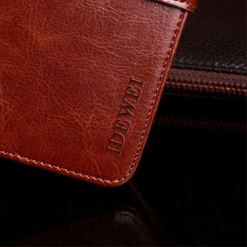 Capa Em Pele Para iPhone 14 Plus Imitação De Couro Idewei