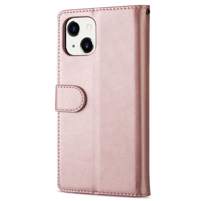 Capa Flip Para iPhone 14 Plus Bolsa Com Cordão
