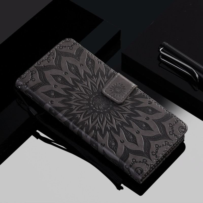 Capa Flip Para iPhone 14 Plus Flor Do Sol