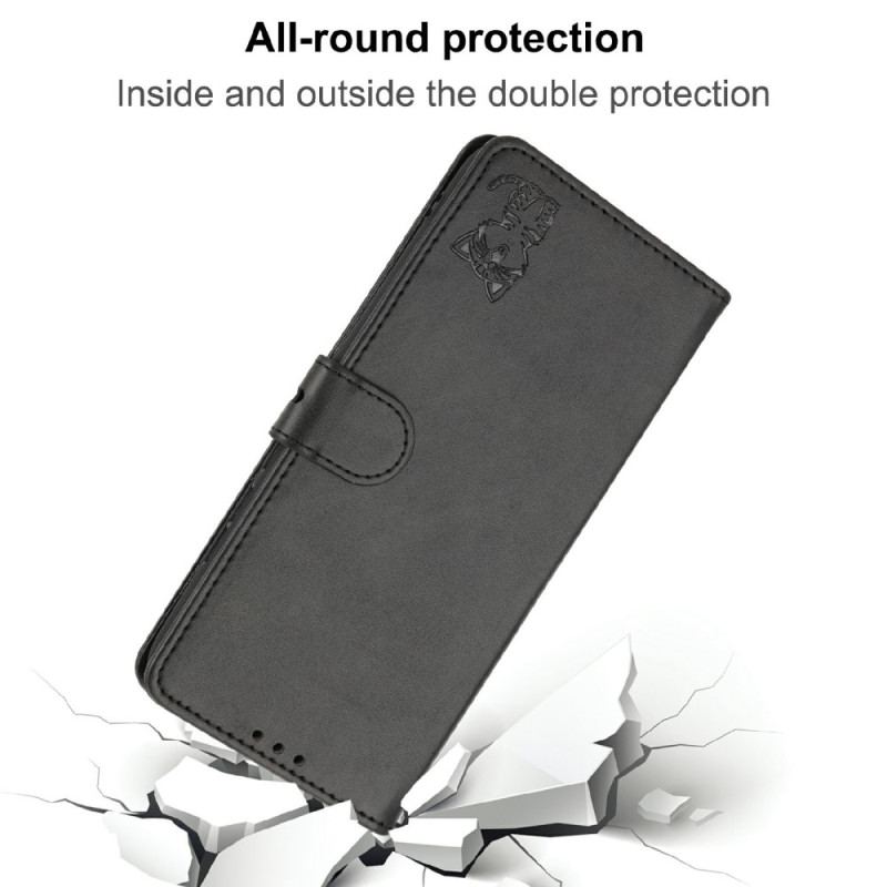 Capa Flip Para iPhone 14 Plus Gatinho