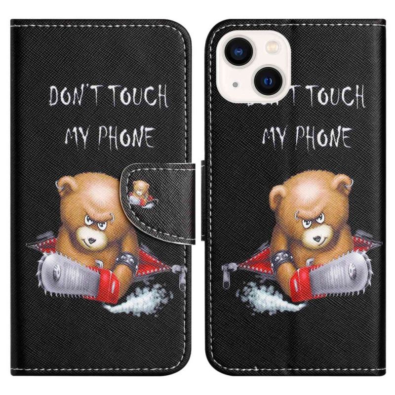 Capa Flip Para iPhone 14 Plus Urso Perigoso