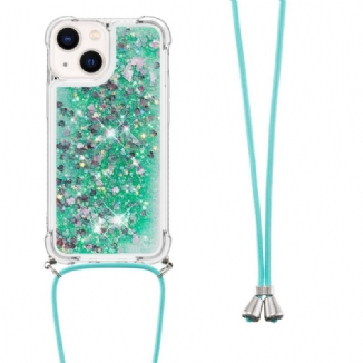 Capa Para iPhone 14 Plus De celular Com Cordão De Lantejoulas