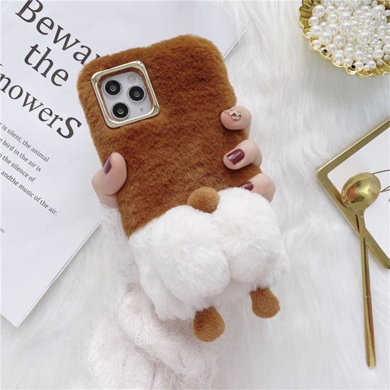 Capa Para iPhone 14 Plus Pelúcia De Costas