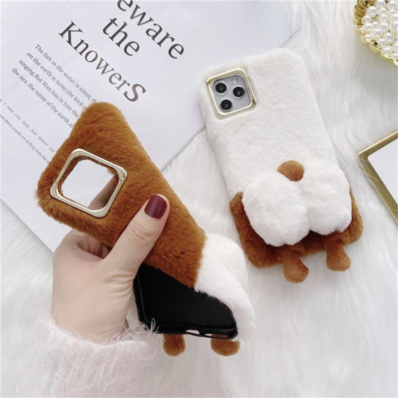 Capa Para iPhone 14 Plus Pelúcia De Costas