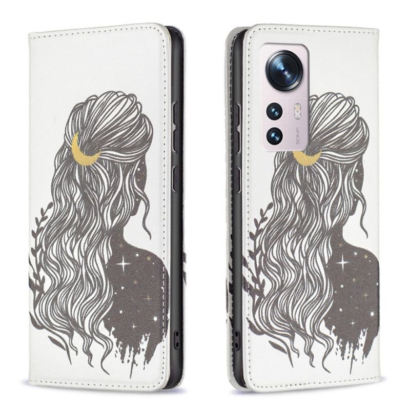 Capa De Celular Para Xiaomi 12 / 12X Flip Cabelo Bonito