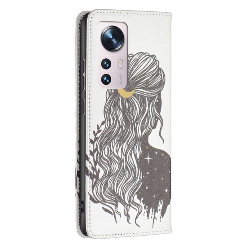 Capa De Celular Para Xiaomi 12 / 12X Flip Cabelo Bonito