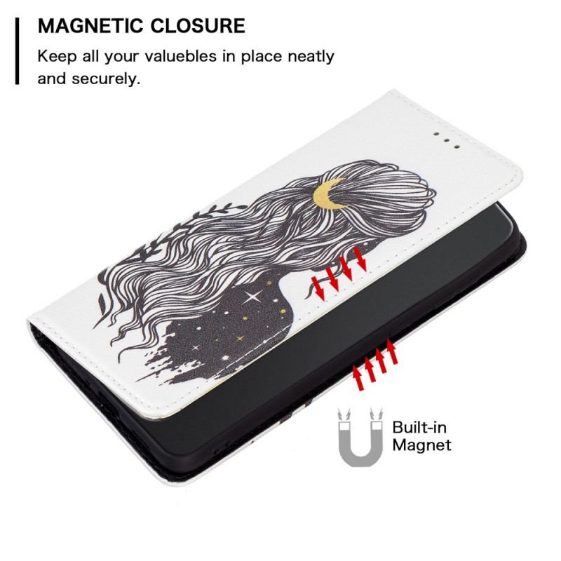 Capa De Celular Para Xiaomi 12 / 12X Flip Cabelo Bonito
