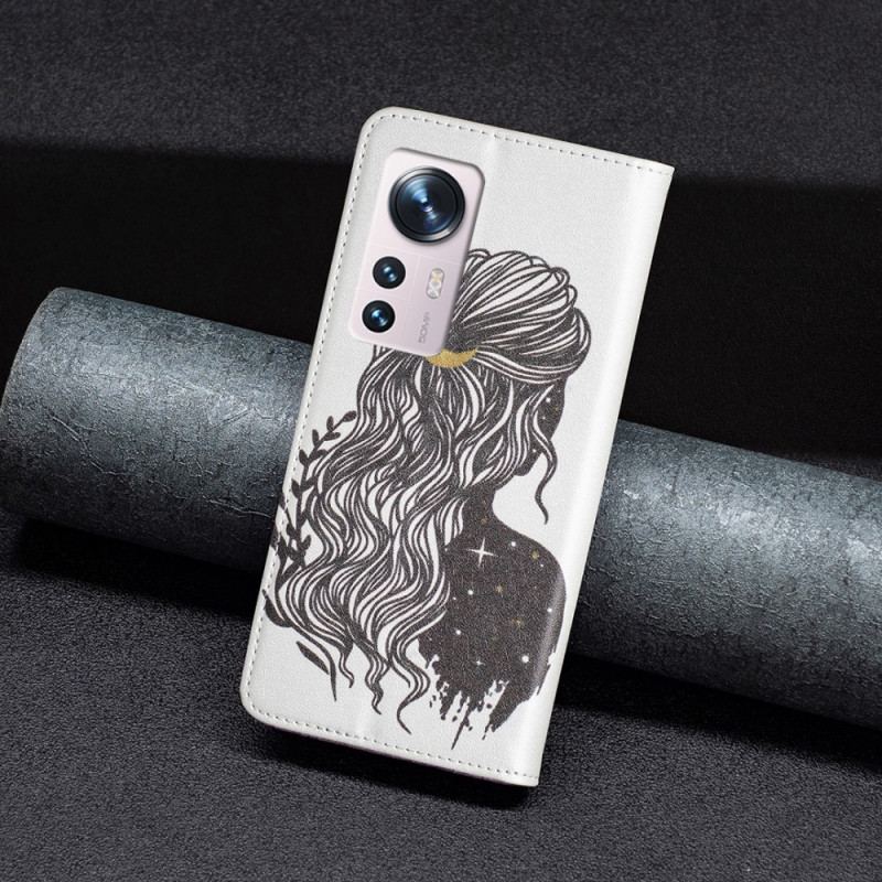 Capa De Celular Para Xiaomi 12 / 12X Flip Cabelo Bonito