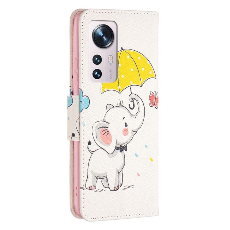 Capa De Couro Para Xiaomi 12 / 12X Elefante Bébé