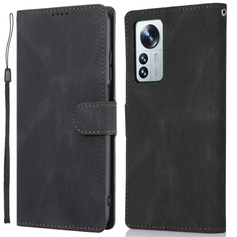 Capa Flip Para Xiaomi 12 / 12X Clássico Retrô