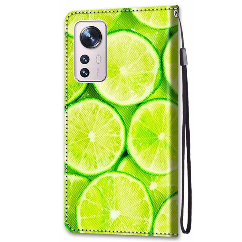 Capa Flip Para Xiaomi 12 / 12X De Cordão Limão