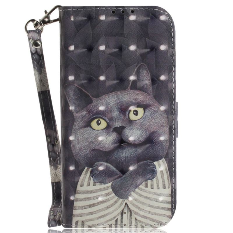 Capa Flip Para Xiaomi 12 / 12X De Cordão Tanga Gráfica Gato