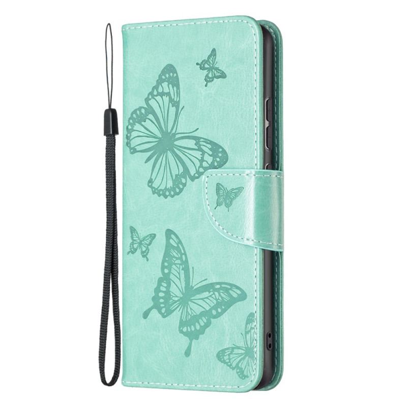 Capa Folio Para Xiaomi 12 / 12X De Cordão Tanga Borboletas