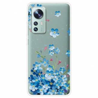 Capa Para Xiaomi 12 / 12X Buquê De Flores Azuis