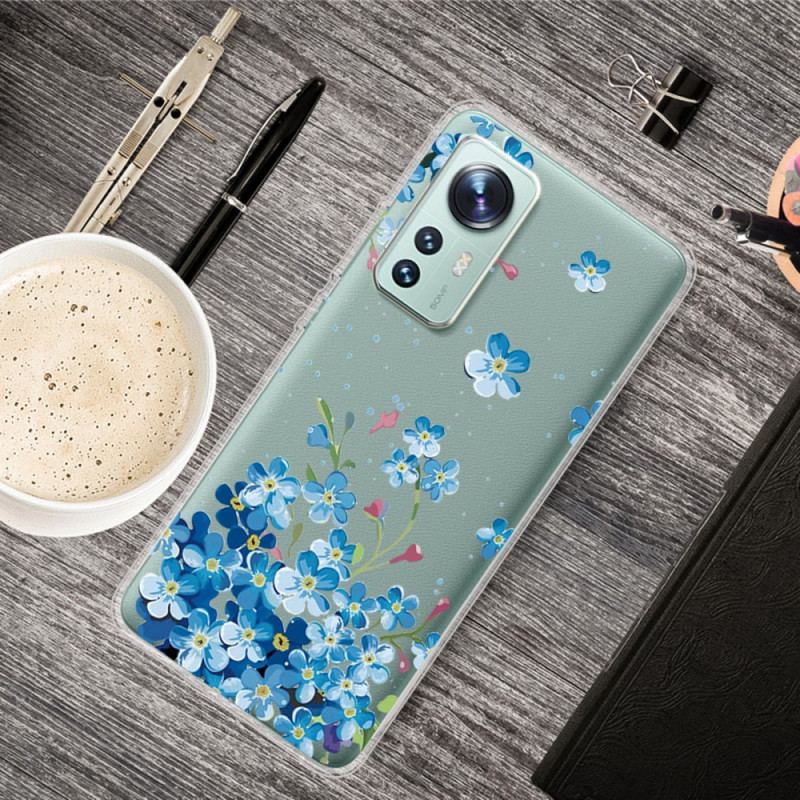 Capa Para Xiaomi 12 / 12X Buquê De Flores Azuis