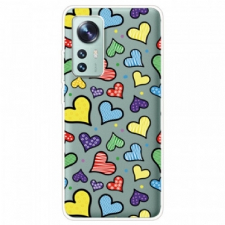 Capa Para Xiaomi 12 / 12X Corações Multicoloridos