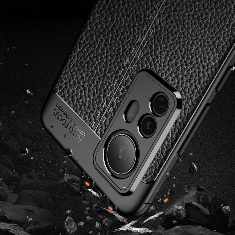 Capa Para Xiaomi 12 / 12X Linha Dupla Efeito Couro Litchi