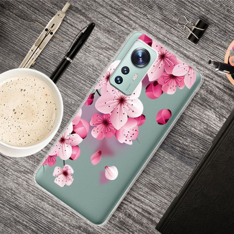 Capa Para Xiaomi 12 / 12X Pequenas Flores Cor De Rosa