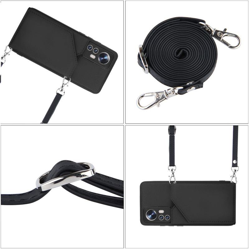 Capa Para Xiaomi 12 / 12X Porta-cartões E Alça De Ombro