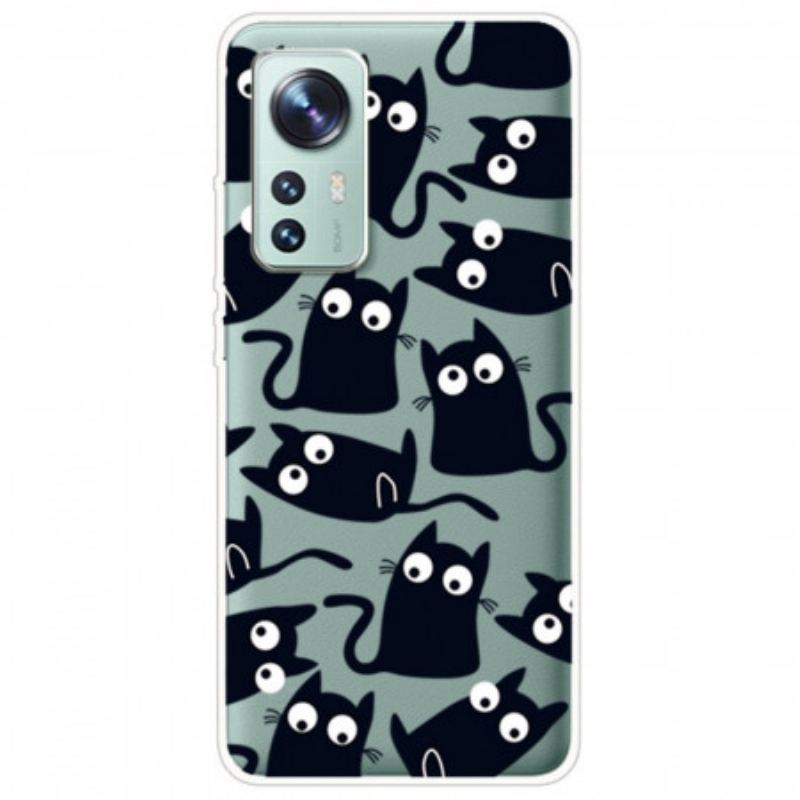 Capa Para Xiaomi 12 / 12X Vários Gatos Pretos