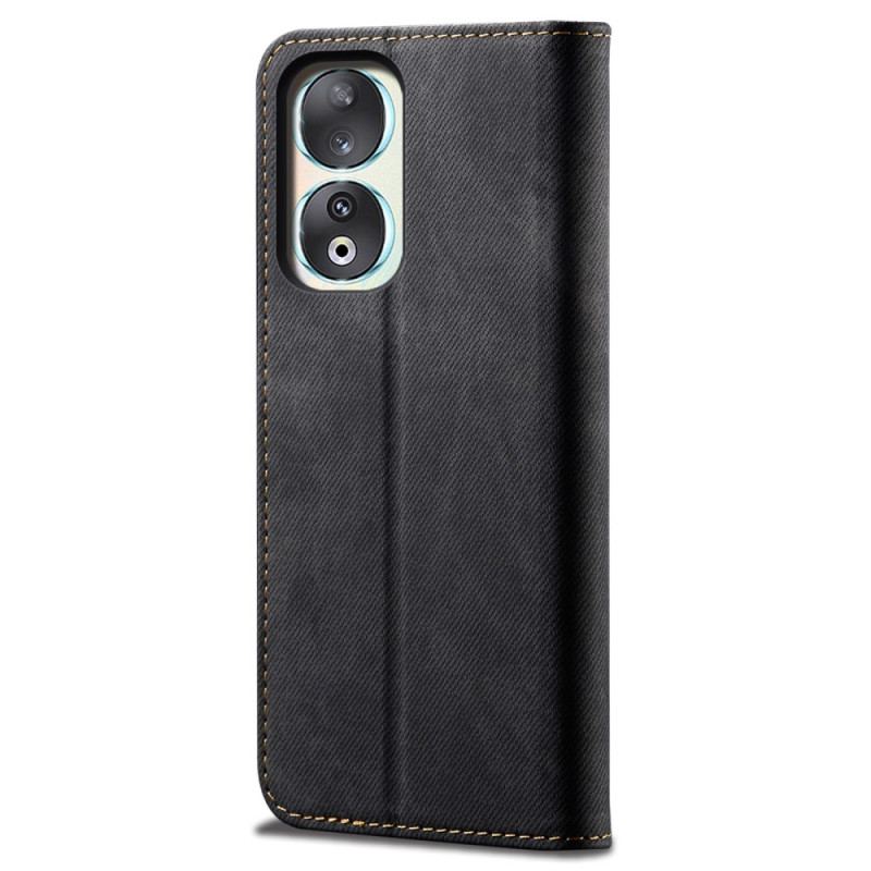 Capa De Celular Para Honor 90 Pro Flip Tecido Jeans
