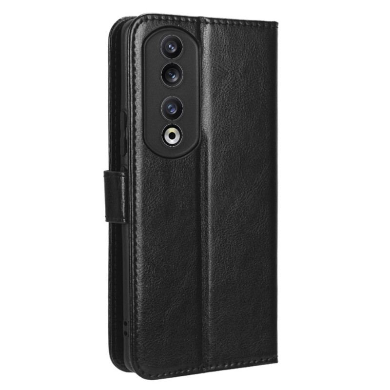 Capa Em Pele Para Honor 90 Pro De Cordão Efeito Couro Com Alça