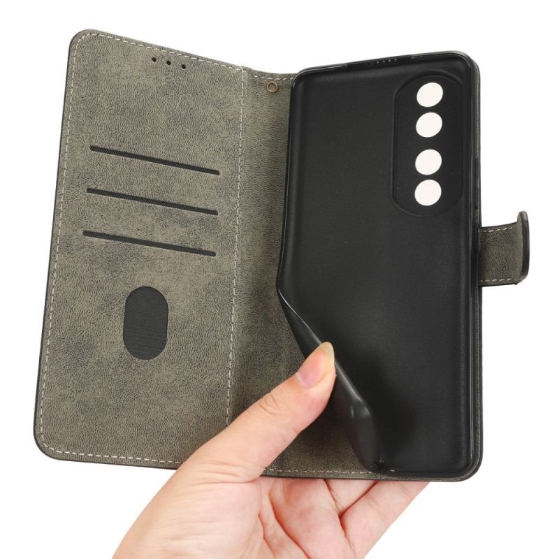 Capa Em Pele Para Honor 90 Pro Rfid Clássico