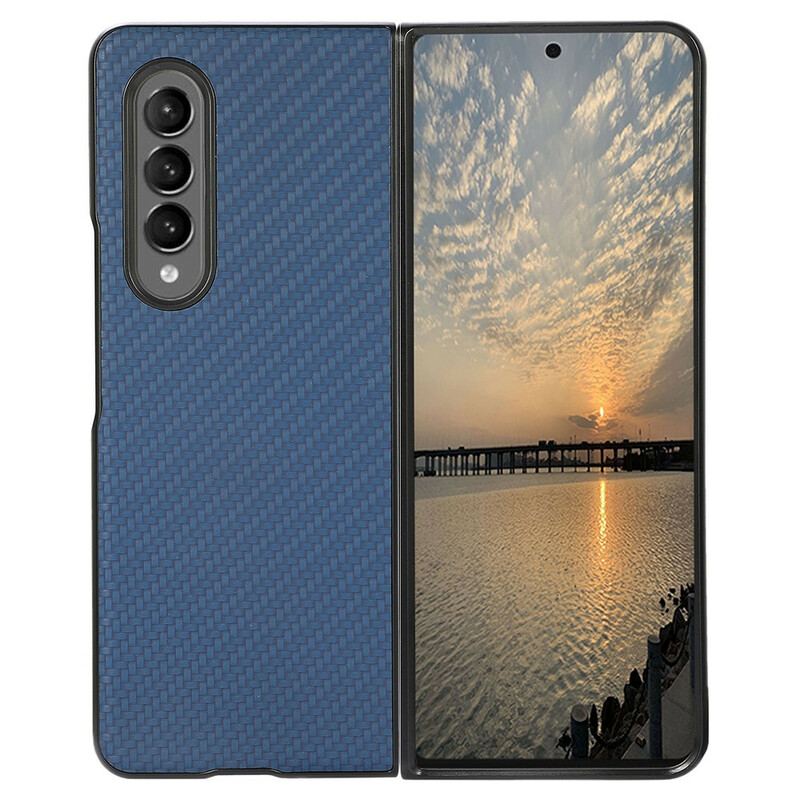Capa De Celular Para Samsung Galaxy Z Fold 3 5G Cor De Fibra De Carbono