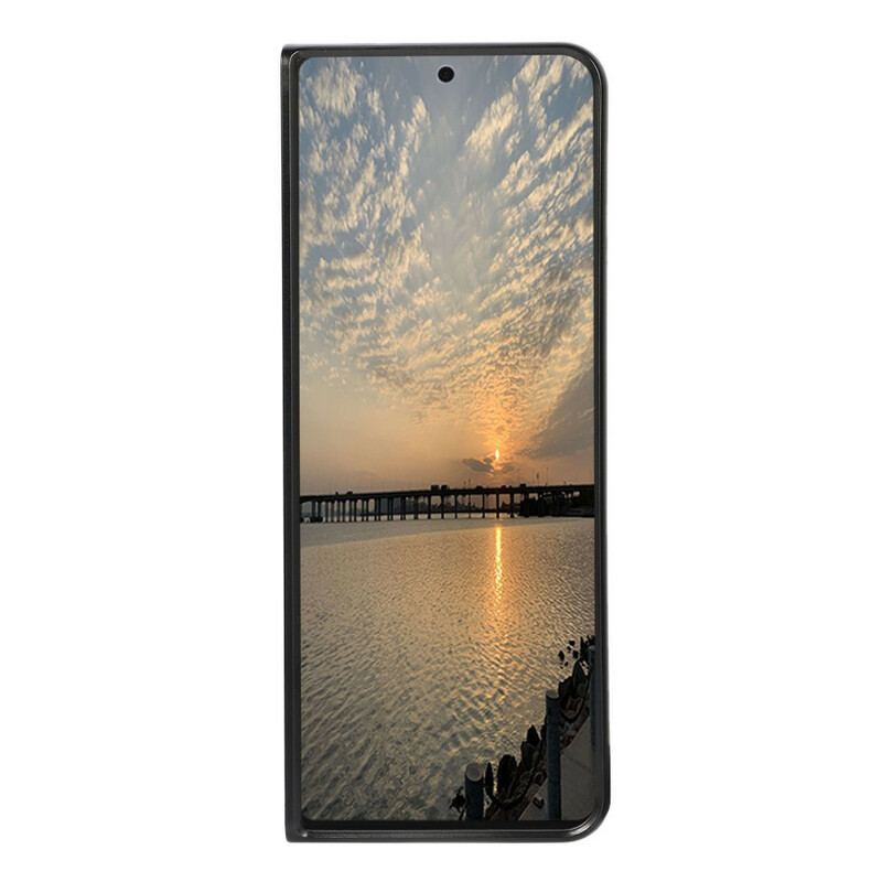 Capa De Celular Para Samsung Galaxy Z Fold 3 5G Cor De Fibra De Carbono