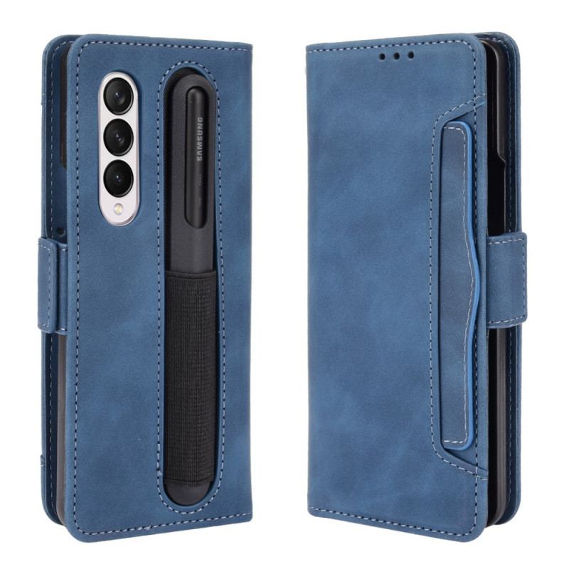 Capa De Couro Para Samsung Galaxy Z Fold 3 5G Suporte De Caneta De Primeira Classe