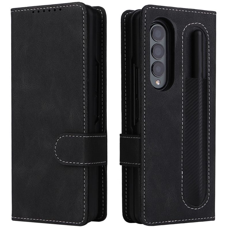 Capa Capa Flip Para Samsung Galaxy Z Fold 3 5G Vintage Destacável