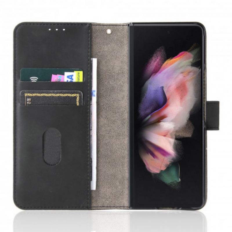 Capa Folio Para Samsung Galaxy Z Fold 3 5G Toque De Pele