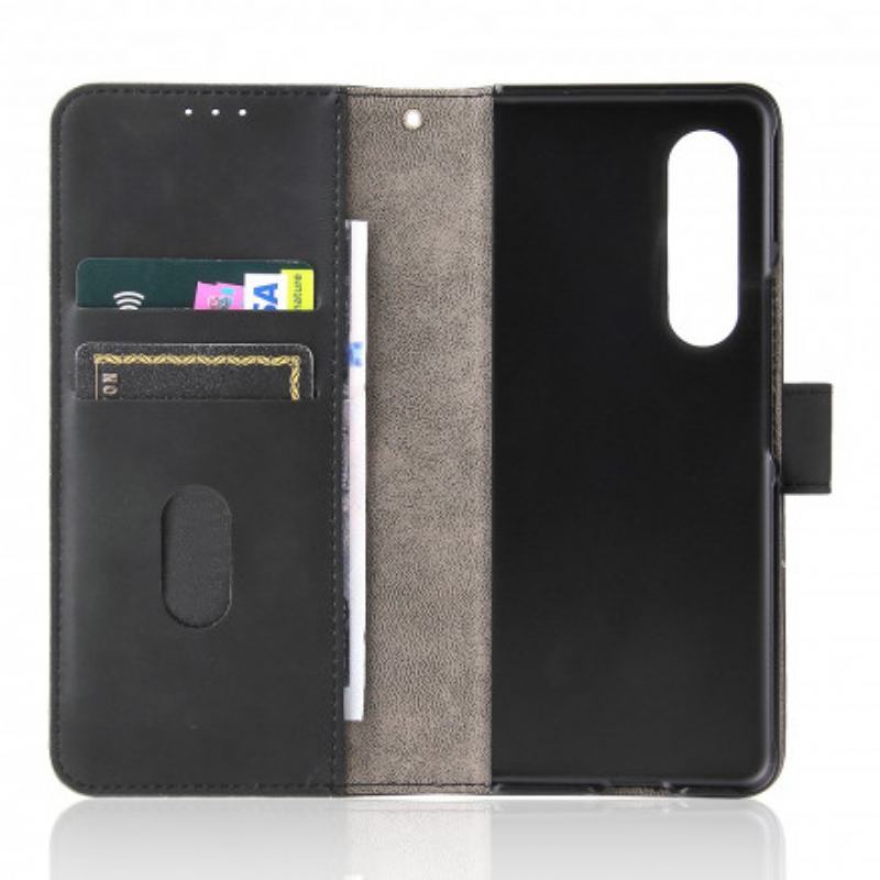 Capa Folio Para Samsung Galaxy Z Fold 3 5G Toque De Pele