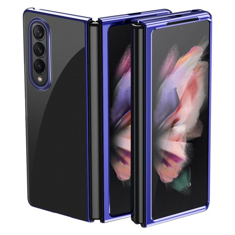 Capa Para Samsung Galaxy Z Fold 3 5G Bordas De Estilo De Metal Transparente