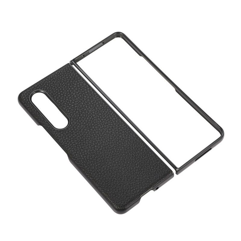 Capa Para Samsung Galaxy Z Fold 3 5G Couro Lichia Genuíno