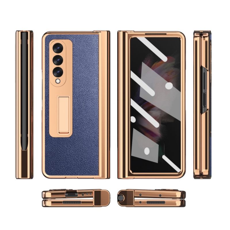 Capa Para Samsung Galaxy Z Fold 3 5G Couro Lichia Multifuncional