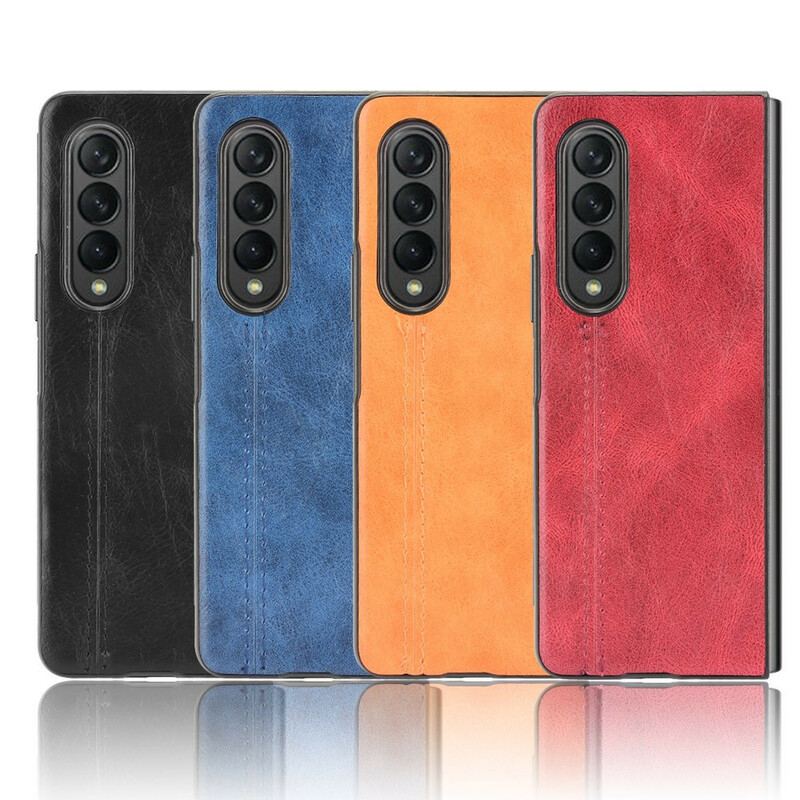 Capa Para Samsung Galaxy Z Fold 3 5G Efeito Couro Couture